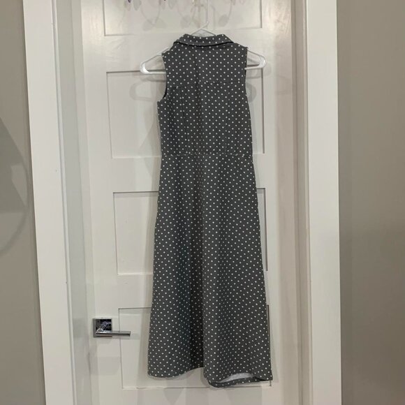 button down polka dot grey dress - Picture 2 of 3